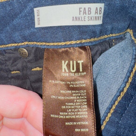 Kut From The Kloth Women's Fab Ab Medium Wash High Rise Ankle Skinny Jeans 4 - Picture 5 of 6